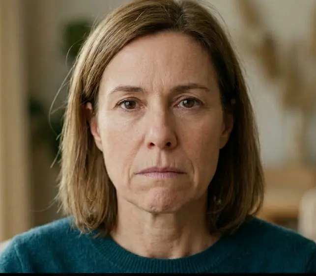 Person displaying lip compression in body language — lips pressed tightly together, disappearing under stress