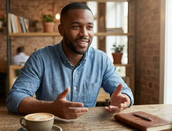 Open palms gesture during conversation — honesty and trust signal in body language