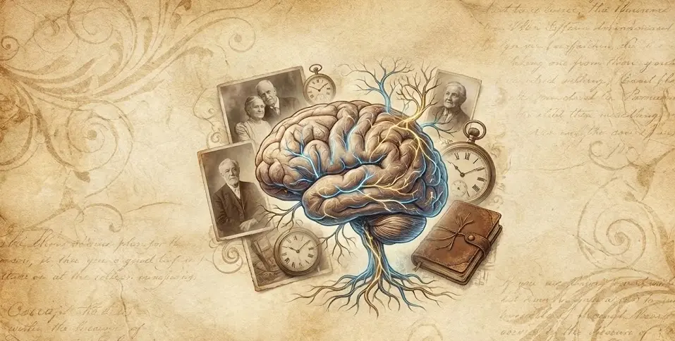 Person looking thoughtful while trying to remember something, representing normal age-related memory changes
